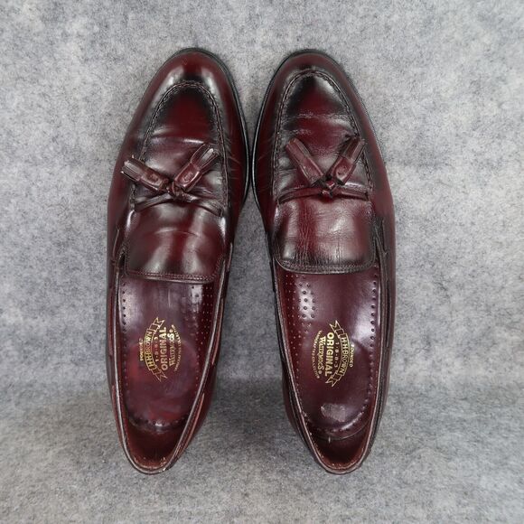 HH Brown Shoes Mens 9 Loafer Tassel Dress Handcrafted Water Mocs Leather Vintage - Picture 7 of 16